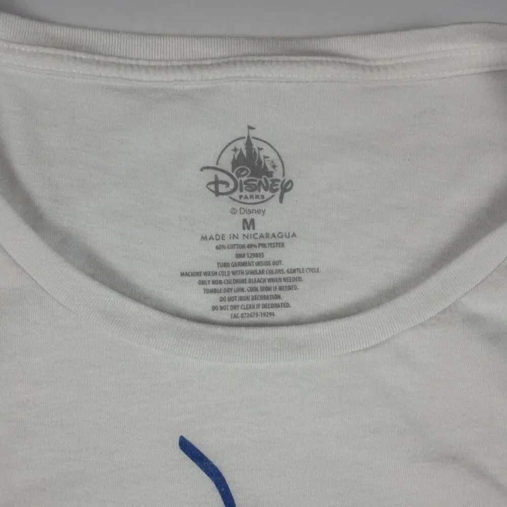 Disney Parks Frozen Ever After Olaf & Elsa Glitter Snowflake T-Shirt Women’s Med - Picture 4 of 7